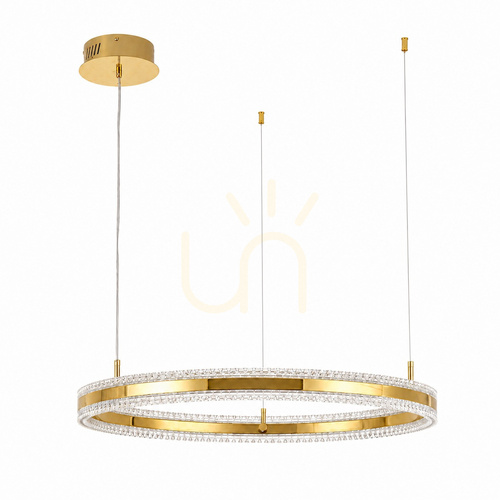 Sprawdź Lampa wisząca CIRCLE 80 LED mosiądz szczotkowany 80 cm