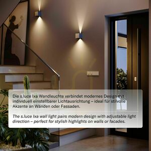 Kinkiet LED s.luce Ixa srebrny metalowy 10 cm IP44 3000 K 3 Kinkiet LED s.luce Ixa srebrny metalowy 10 cm IP44 3000 K small 3