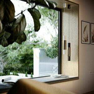 Lampa wisząca s.luce Crutch czarna z chromowanym cylindrem, metalowa, GU10, 1-punktowa small 1