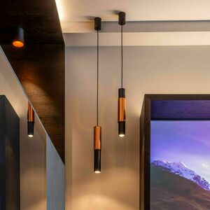 Lampa wisząca s.luce Crutch czarna z chromowanym cylindrem, metalowa, GU10, 1-punktowa small 0