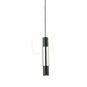Lampa wisząca s.luce Crutch czarna z chromowanym cylindrem, metalowa, GU10, 1-punktowa small 15