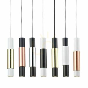 Lampa wisząca s.luce Crutch biała z chromowanym cylindrem GU10 1-punktowa 5,8 cm small 6