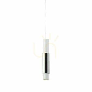 Lampa wisząca s.luce Crutch biała z chromowanym cylindrem GU10 1-punktowa 5,8 cm small 15