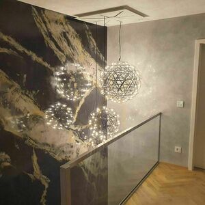 Żyrandol s.luce Atom XL LED 3 kule 30/50/70 cm czarny chrom ściemnialny small 8