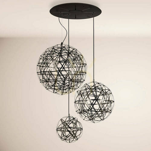 Sprawdź Żyrandol s.luce Atom XL LED 3 kule 30/50/70 cm czarny chrom ściemnialny