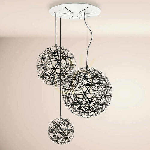 Sprawdź Żyrandol LED s.luce Atom XL 30/50/70 cm czarny chrom, biała podsufitka