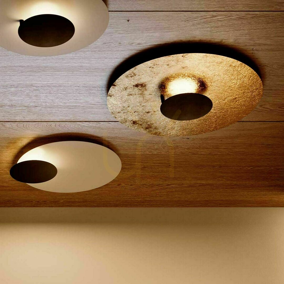 Pokaż Plafon LED s.luce Plate złoty 60 cm okrągły metalowy dimmable 3000 K Plafon LED s.luce Plate złoty 60 cm okrągły metalowy dimmable 3000 K