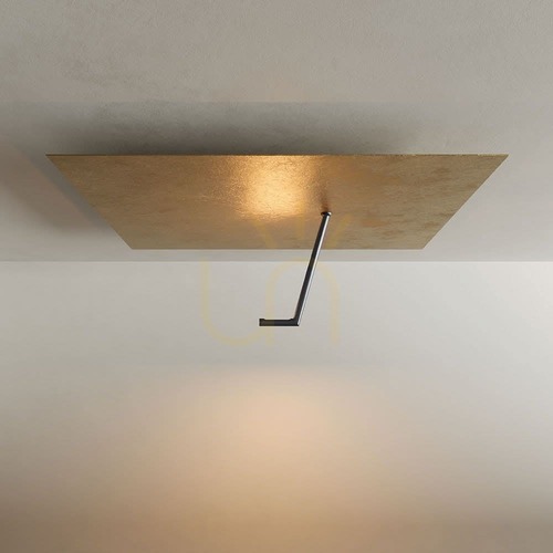 Sprawdź Plafon s.luce Hook LED 62x62 cm kwadratowy złoty listek 18 W 3000 K ściemnialny
