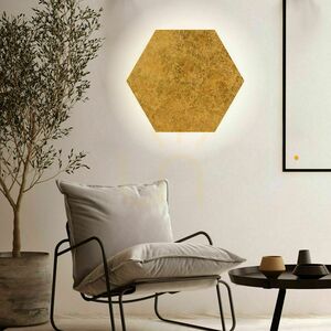 Kinkiet LED s.luce Hive złoty 55 cm sześciokątny metal nowoczesny small 10