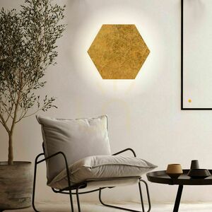 Kinkiet LED s.luce Hive złoty 55 cm sześciokątny metal nowoczesny small 7