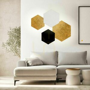 Kinkiet LED s.luce Hive złoty 55 cm sześciokątny metal nowoczesny small 0