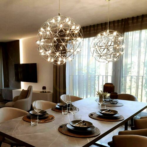 Sprawdź Lampa wisząca s.luce Atom LED chrom 70 cm 92x0,3W ściemnialna