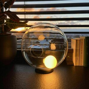 Lampka stołowa s.luce Orb szklana kula brązowa 40 cm E27 small 5