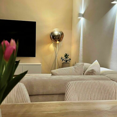 Sprawdź Lampa podłogowa s.luce Orb Axis szklana kula 160 cm na trójnogu