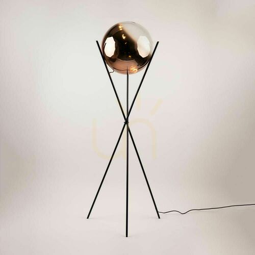 Sprawdź Lampa podłogowa s.luce Orb Axis, szkło miedziane z gradientem Ø 40 cm, czarny trójnóg, 160 cm