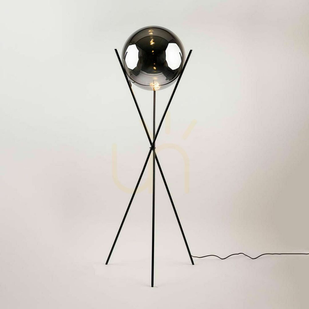 Sprawdź Lampa podłogowa s.luce Orb Axis czarna szklana kula 160 cm Lampa podłogowa s.luce Orb Axis czarna szklana kula 160 cm