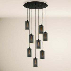 Żyrandol s.luce Cruet XL szkło wielokolorowe, klosze wysokie i płaskie, 8xE27, zwis do 500 cm small 12