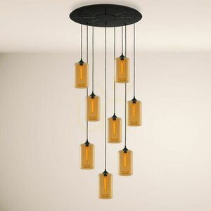 Żyrandol s.luce Cruet XL szkło wielokolorowe, klosze wysokie i płaskie, 8xE27, zwis do 500 cm small 13