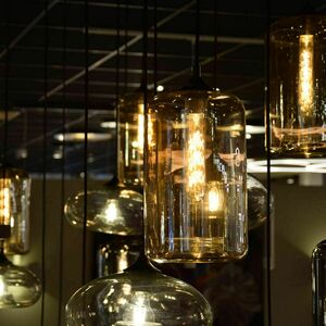 Żyrandol s.luce Cruet XL szkło wielokolorowe, klosze wysokie i płaskie, 8xE27, zwis do 500 cm small 2