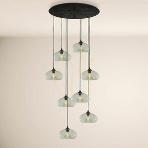 Żyrandol s.luce Cruet XL szkło wielokolorowe, klosze wysokie i płaskie, 8xE27, zwis do 500 cm small 7