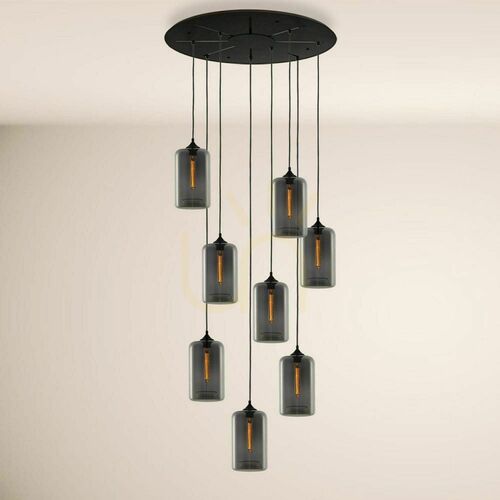 Sprawdź Żyrandol s.luce Cruet XL szkło przydymione 8xE27, zwis do 500 cm