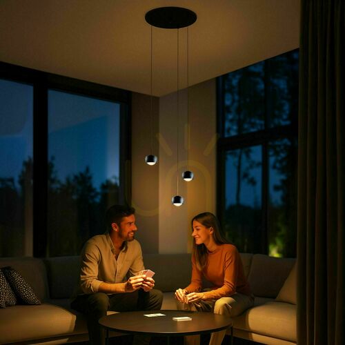 Sprawdź Żyrandol s.luce Beam LED czarny 5-punktowy 60 cm minimalistyczny