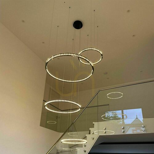 Sprawdź Lampa wisząca LED s.luce Atom Ring czarna 100 cm, 3000K, ściemnialna