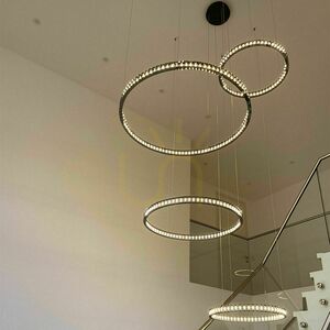 Lampa wisząca LED s.luce Atom Ring 80 cm, czarny chrom, 3000 K, ściemnialna small 1