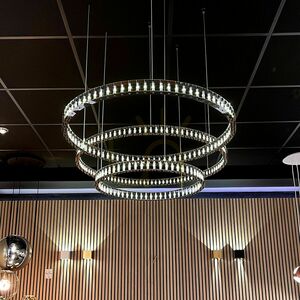Lampa wisząca LED s.luce Atom Ring 80 cm, czarny chrom, 3000 K, ściemnialna small 2