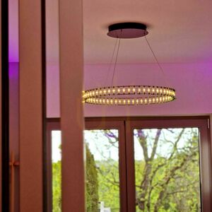 Lampa wisząca LED s.luce Atom Ring 80 cm, czarny chrom, 3000 K, ściemnialna small 5