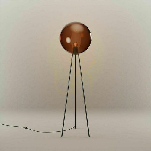 Sprawdź Lampa podłogowa s.luce Orb Tripod 160 cm z brązową kulą szklaną 50 cm