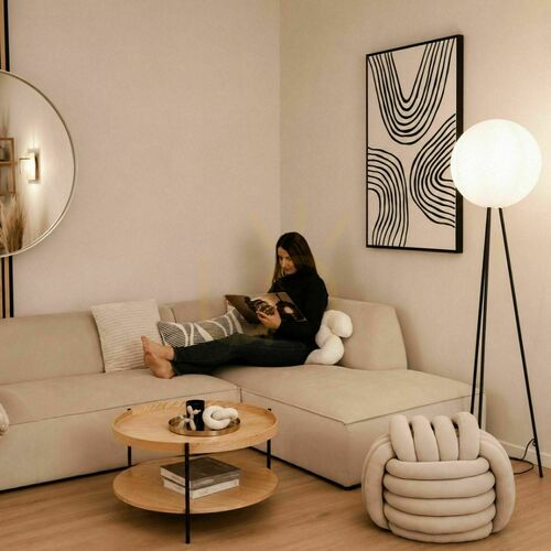 Sprawdź Lampa podłogowa s.luce Orb Tripod 160 cm biała szklana kula
