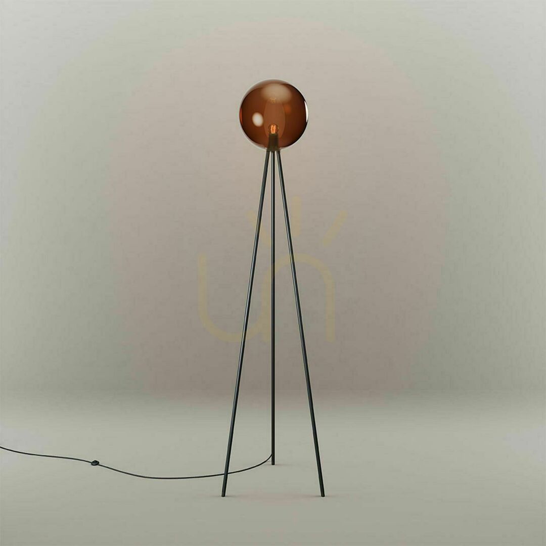 Pokaż Lampa podłogowa s.luce Orb Tripod 160 cm szklana kula przydymiona Lampa podłogowa s.luce Orb Tripod 160 cm szklana kula przydymiona