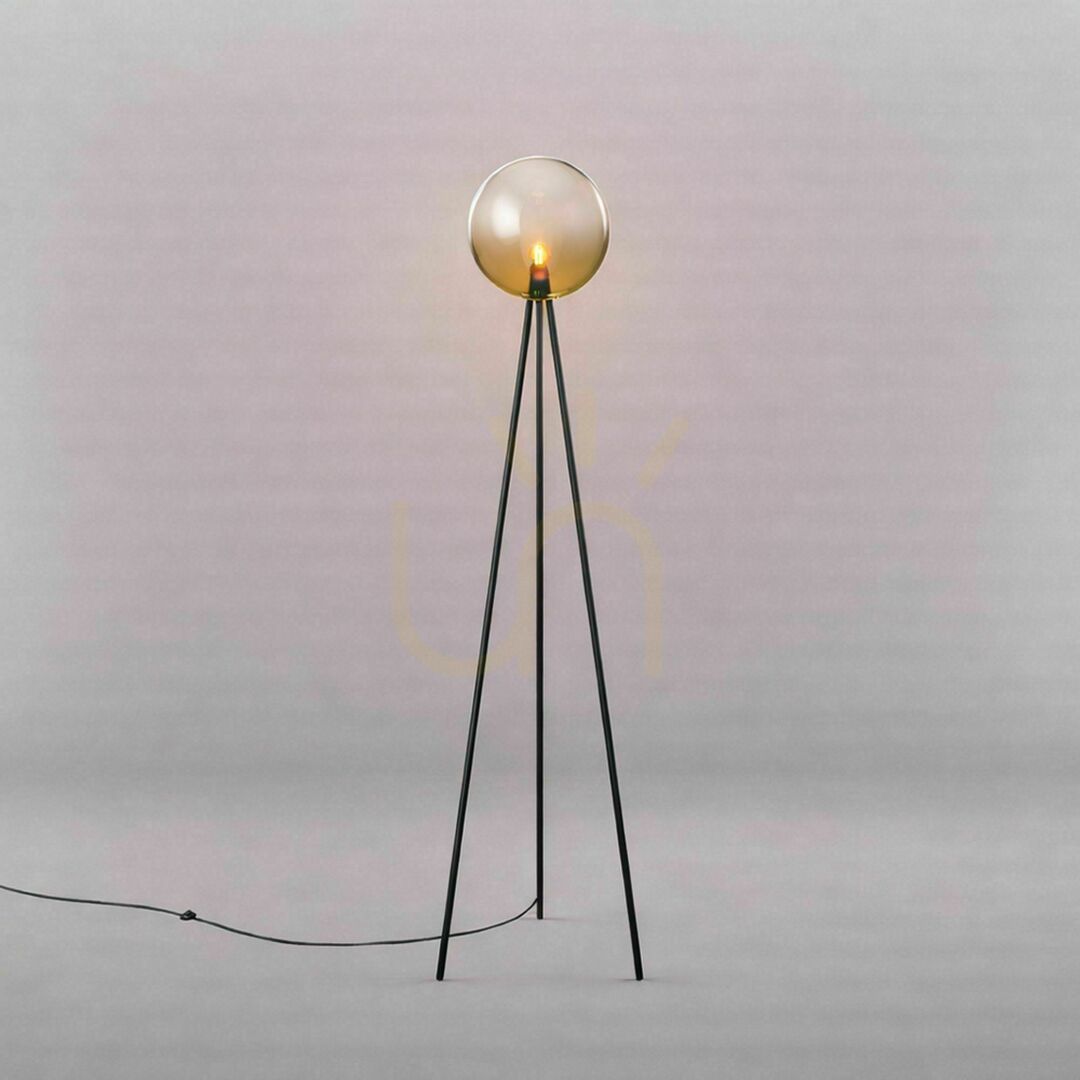 Obejrzyj Lampa podłogowa s.luce Orb Tripod 160 cm brązowa szklana kula Lampa podłogowa s.luce Orb Tripod 160 cm brązowa szklana kula