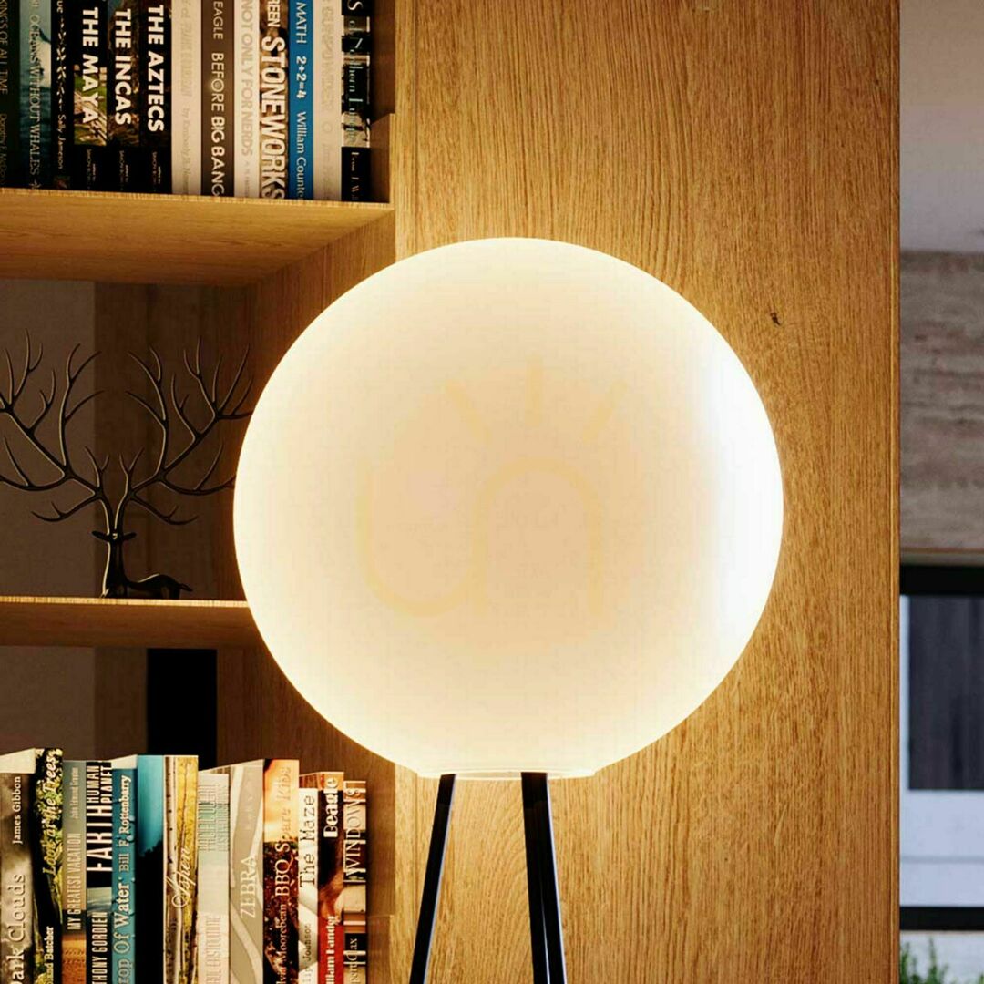 Obejrzyj Lampa podłogowa s.luce Orb Tripod 160 cm brązowa szklana kula Lampa podłogowa s.luce Orb Tripod 160 cm brązowa szklana kula