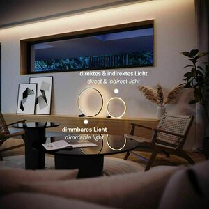 Lampa stołowa LED s.luce Ring czarna metalowa 40 cm 19 W dimmable small 2