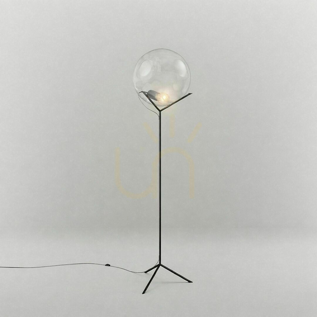 Wyświetl Lampa podłogowa s.luce Orb miedziana szklana kula 170 cm Lampa podłogowa s.luce Orb miedziana szklana kula 170 cm