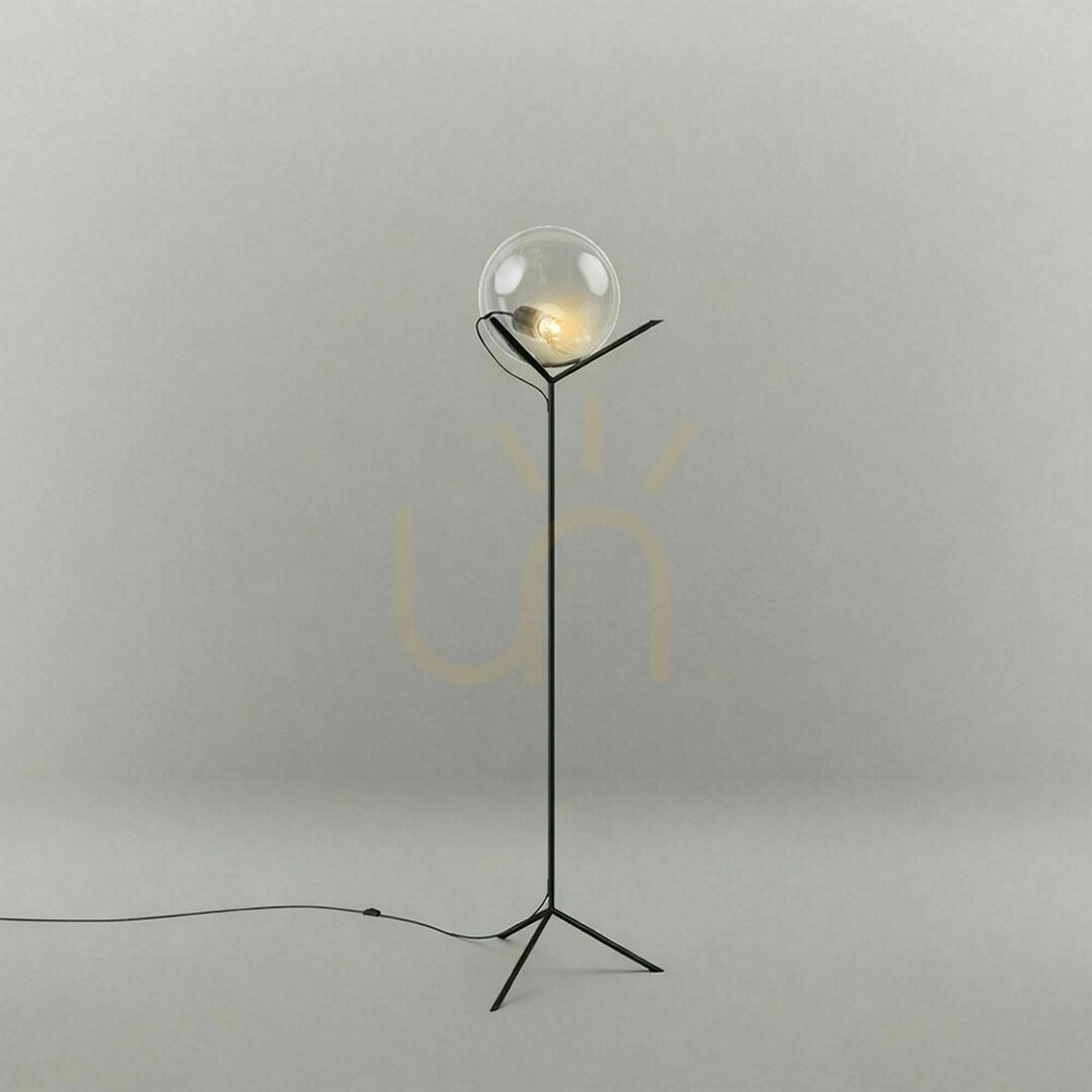 Zobacz Lampa podłogowa s.luce Orb miedziana szklana kula 170 cm Lampa podłogowa s.luce Orb miedziana szklana kula 170 cm