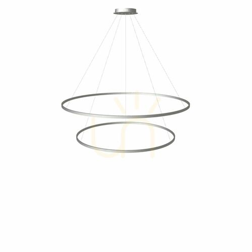 Sprawdź Lampa wisząca s.luce Ring LED 2 pierścienie srebrna Ø100/80 cm