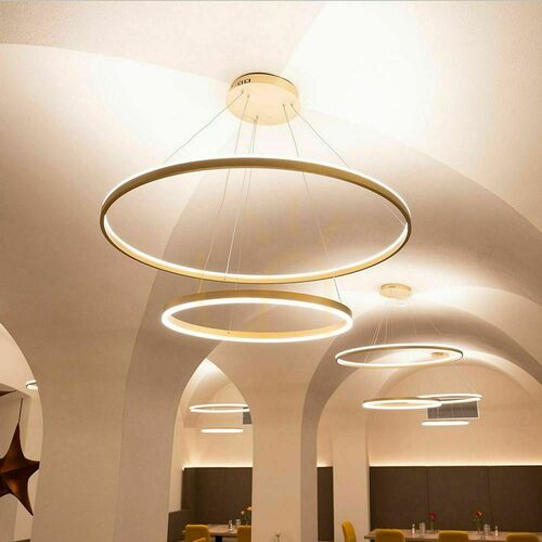 Sprawdź Lampa wisząca s.luce Ring LED 2 pierścienie srebrna Ø100/80 cm