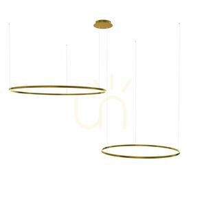 Lampa wisząca LED s.luce Ring 2-punktowa złota, okrągła, regulowana 120 cm small 8