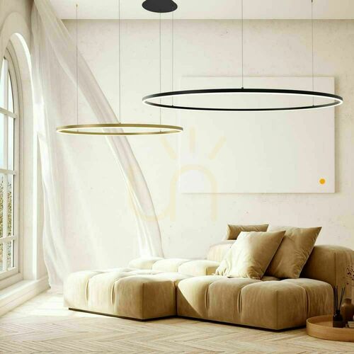 Sprawdź Lampa wisząca s.luce Ring LED 2-punktowa srebrna 120 cm nowoczesna