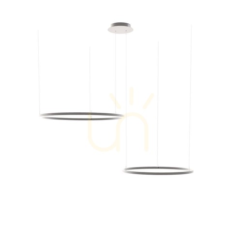 Sprawdź Lampa wisząca s.luce Ring LED 2-punktowa srebrna nowoczesna 100/80 cm