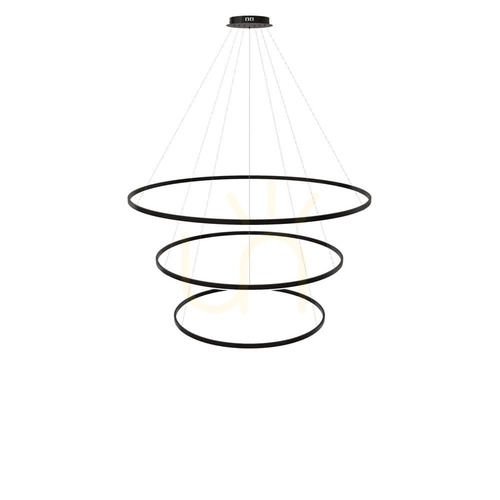 Sprawdź Żyrandol s.luce Ring LED 3-punktowy czarny, regulowany, nowoczesny 150 cm