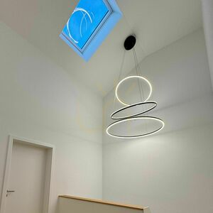 Lampa wisząca s.luce Ring Centric LED 3-punktowa czarna Ø120/100/80 cm 3000K small 5