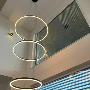 Lampa wisząca s.luce Ring Centric LED 3-punktowa czarna Ø120/100/80 cm 3000K small 7