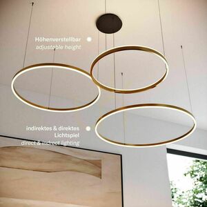 Żyrandol s.luce Ring LED 3-punktowy czarny 80/60/40 cm minimalistyczny small 3