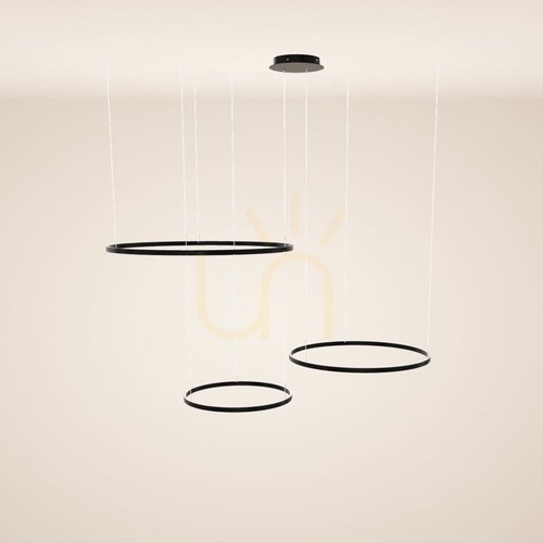 Sprawdź Żyrandol LED s.luce Ring 179255, czarny, 3 pierścienie 100/80/60 cm