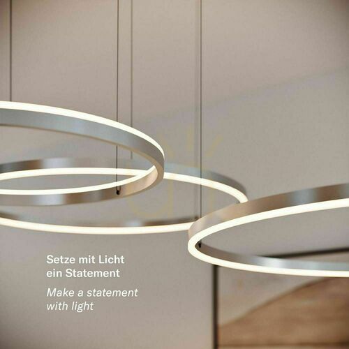 Sprawdź Żyrandol s.luce Ring LED 3-punktowy srebrny nowoczesny regulowany 100/80/60 cm