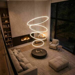 Żyrandol s.luce Ring LED 5-punktowy biały 150 cm minimalistyczny small 8